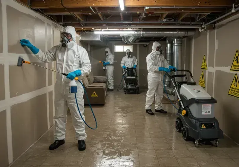 Basement Moisture Removal and Structural Drying process in Balch Springs, TX